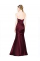 Bordeaux Sirène Satiné Longue Formelles Robes demoiselle d'honneur / Robes de soirée / Robes de bal en Gros