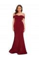 Bordeaux Sirène Épaule Dénudée Spandex Longue Formelles Robes demoiselle d'honneur / Robes de soirée / Robes de bal en Gros