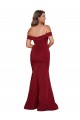 Bordeaux Sirène Épaule Dénudée Spandex Longue Formelles Robes demoiselle d'honneur / Robes de soirée / Robes de bal en Gros