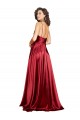 Bordeaux Trapèze Bretelles spaghetti Satiné Soyeux Longue Formelles Robes demoiselle d'honneur / Robes de soirée / Robes de bal en Gros