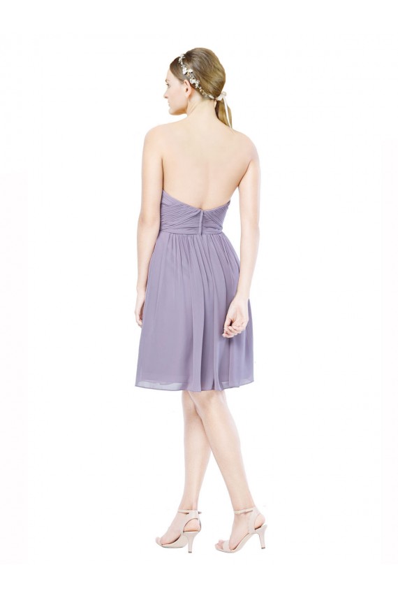 Bordeaux Trapèze Mousseline Courte Robes demoiselle d'honneur / Robes de cocktail en Gros