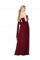 Bordeaux Trapèze Sans bretelle Mousseline Longue Formelles Robes demoiselle d'honneur / Robes de soirée / Robes de bal en Gros