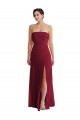 Bordeaux Trapèze Sans bretelle Mousseline Longue Formelles Robes demoiselle d'honneur / Robes de soirée en Gros