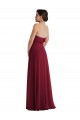 Bordeaux Trapèze Sans bretelle Mousseline Longue Formelles Robes demoiselle d'honneur / Robes de soirée en Gros