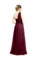 Bordeaux Trapèze Tulle Longue Robes demoiselle d'honneur en Gros