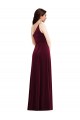 Bordeaux Trompette Velours Stretch Longue Robes demoiselle d'honneur / Robes de bal en Gros