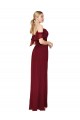 Bordeaux Trompette Épaule Dénudée Mousseline Longue Formelles Robes demoiselle d'honneur / Robes de soirée / Robes de bal en Gros