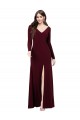 Bordeaux foncé Fourreau Col V Spandex Longue Robes demoiselle d'honneur / Robes de bal en Gros