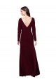 Bordeaux foncé Fourreau Col V Spandex Longue Robes demoiselle d'honneur / Robes de bal en Gros