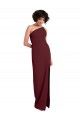 Bordeaux foncé Fourreau Crêpe Stretch Longue Formelles Robes demoiselle d'honneur / Robes de soirée / Robes de bal en Gros