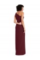 Bordeaux foncé Fourreau Crêpe Stretch Longue Formelles Robes demoiselle d'honneur / Robes de soirée / Robes de bal en Gros