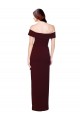 Bordeaux foncé Sirène Épaule Dénudée Crêpe Stretch Longue Formelles Robes demoiselle d'honneur / Robes de soirée / Robes de bal en Gros