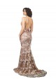 Champagne Sirène Col V Balayage train Dentelle Robes de mariée en Gros
