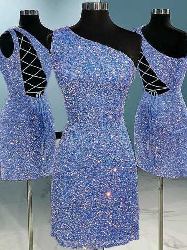 Couleur affichée Fourreau Courte Paillettes Velours Courte Robes de bal en Gros