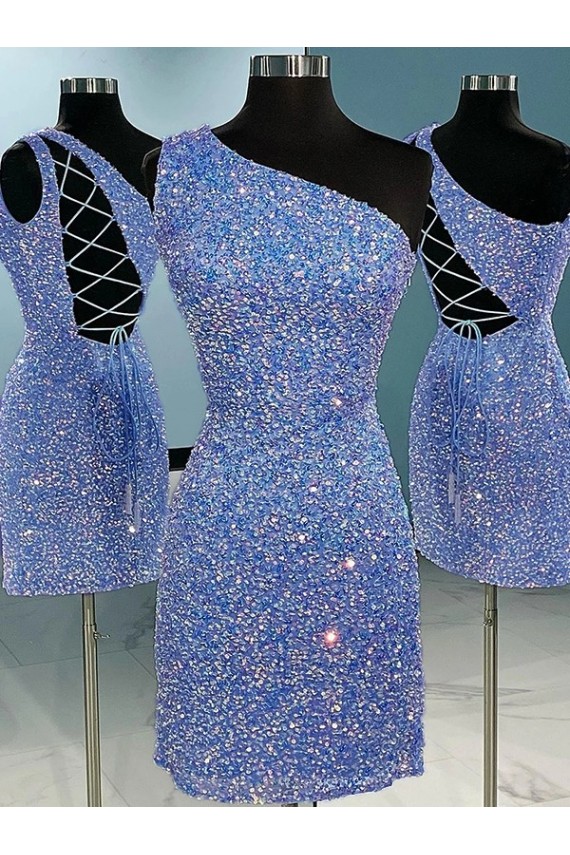 Couleur affichée Fourreau Courte Paillettes Velours Courte Robes de bal en Gros
