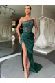 Couleur affichée Fourreau Sans bretelle Balayage train Paillettes Velours Longue Robes de bal en Gros