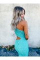 Couleur affichée Sirène Balayage train Paillettes Velours Longue Robes de bal en Gros
