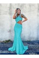 Couleur affichée Sirène Balayage train Paillettes Velours Longue Robes de bal en Gros