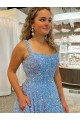 Couleur affichée Trapèze Scoop Traîne moyenne Paillettes Velours Longue Robes de bal en Gros