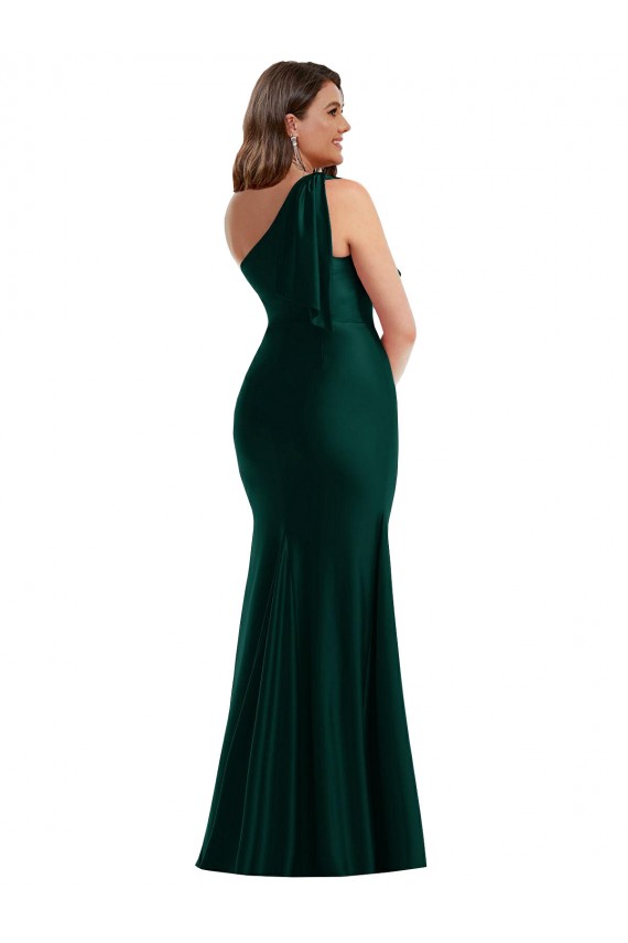 Evergreen Sirène Satiné Soyeux Longue Formelles Robes demoiselle d'honneur / Robes de soirée / Robes de bal en Gros