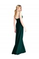 Evergreen Trapèze Bretelles spaghetti Col V Mousseline Longue Robes demoiselle d'honneur en Gros