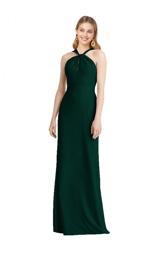 Evergreen Trompette Licou Mousseline Longue Robes demoiselle d'honneur en Gros
