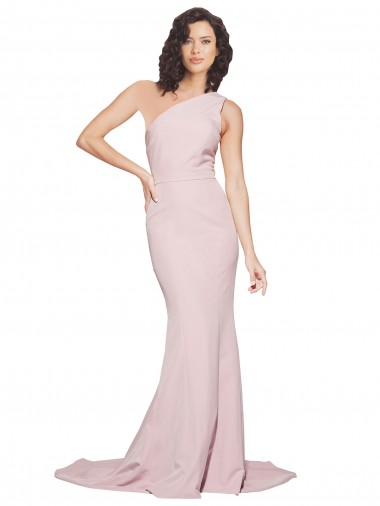 Fourreau Balayage train Crêpe Stretch Longue Robes demoiselle d'honneur / Robes de bal en Gros