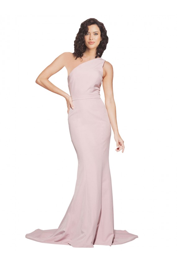 Fourreau Balayage train Crêpe Stretch Longue Robes demoiselle d'honneur / Robes de bal en Gros