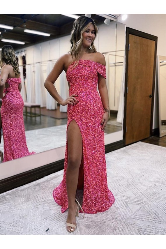 Fourreau Balayage train Paillettes Velours Longue Robes de bal en Gros