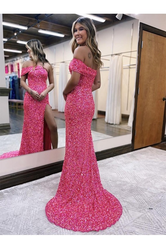 Fourreau Balayage train Paillettes Velours Longue Robes de bal en Gros