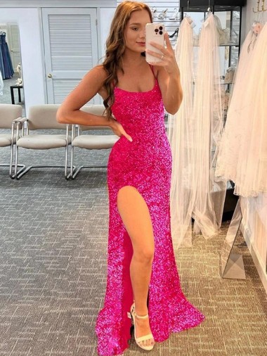 Fourreau Bretelles spaghetti Balayage train Paillettes Velours Longue Robes de bal en Gros