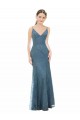 Fourreau Bretelles spaghetti Col V Dentelle Longue Robes demoiselle d'honneur en Gros