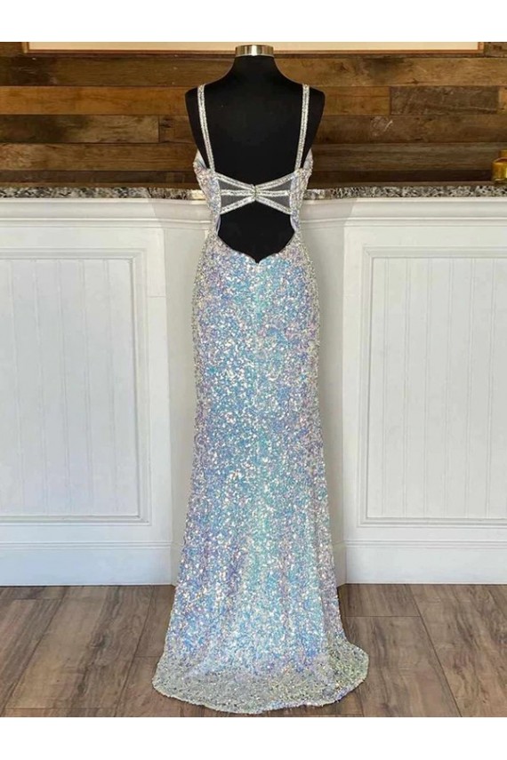 Fourreau Col V Balayage train Paillettes Velours Longue Robes de bal en Gros