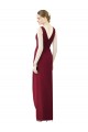 Fourreau Col V Mousseline Longue Robes demoiselle d'honneur en Gros
