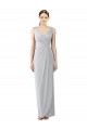Fourreau Col V Mousseline Longue Robes demoiselle d'honneur en Gros