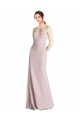Fourreau Licou Col Haut Mousseline Longue Robes demoiselle d'honneur en Gros