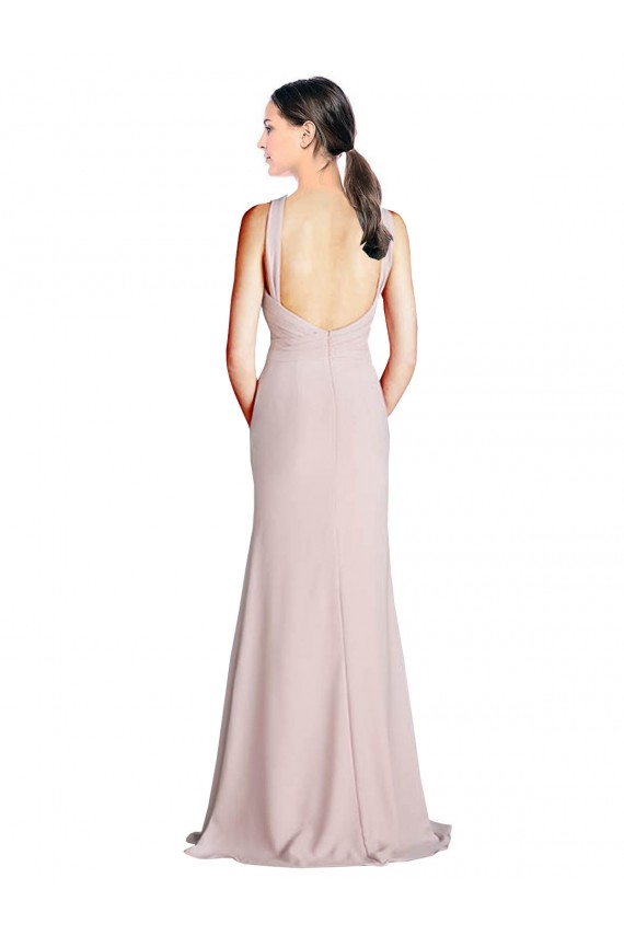 Fourreau Licou Col Haut Mousseline Longue Robes demoiselle d'honneur en Gros