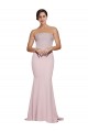 Fourreau Sans bretelle Balayage train Crêpe Stretch Longue Formelles Robes demoiselle d'honneur / Robes de soirée / Robes de bal en Gros