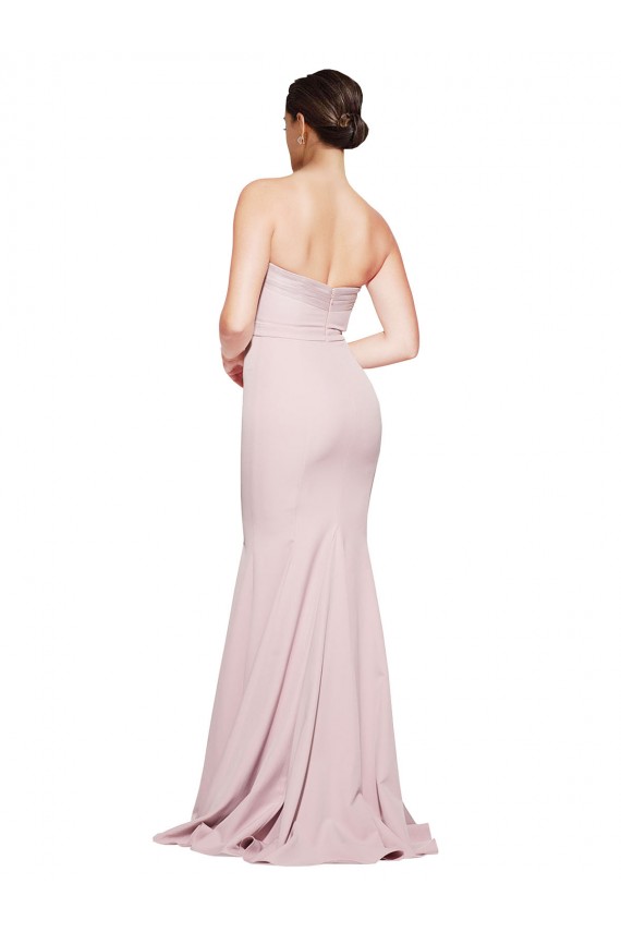 Fourreau Sans bretelle Balayage train Crêpe Stretch Longue Formelles Robes demoiselle d'honneur / Robes de soirée / Robes de bal en Gros