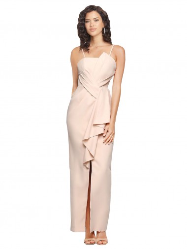 Fourreau Sans bretelle Crêpe Stretch Longue Robes demoiselle d'honneur / Robes de bal en Gros