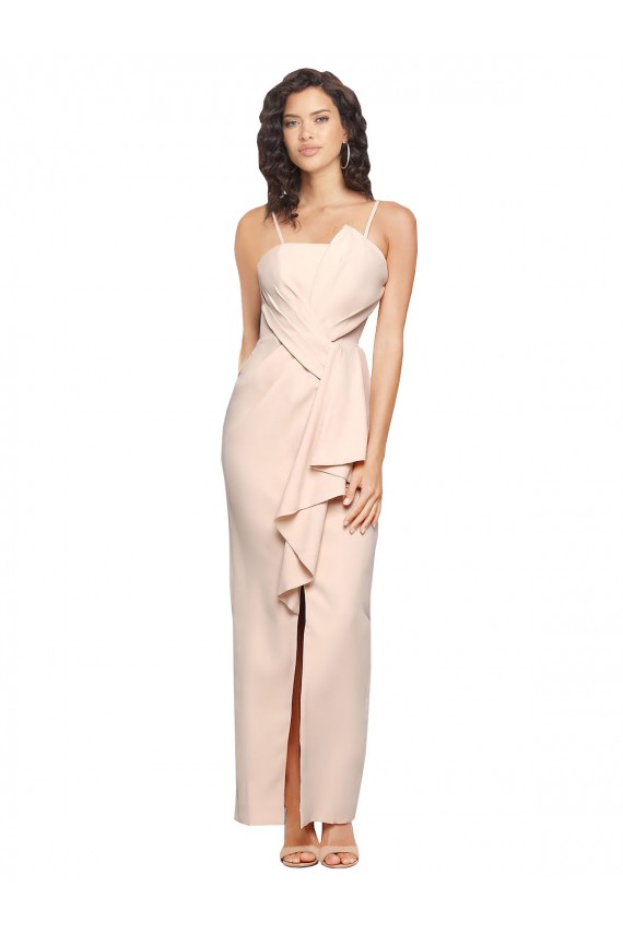 Fourreau Sans bretelle Crêpe Stretch Longue Robes demoiselle d'honneur / Robes de bal en Gros