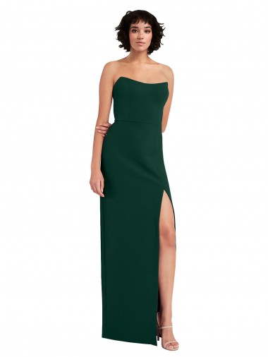Fourreau Scoop Sans bretelle Crêpe Stretch Longue Formelles Robes demoiselle d'honneur / Robes de soirée / Robes de bal en Gros