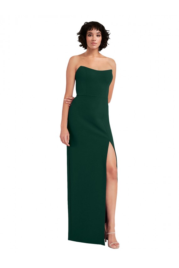 Fourreau Scoop Sans bretelle Crêpe Stretch Longue Formelles Robes demoiselle d'honneur / Robes de soirée / Robes de bal en Gros