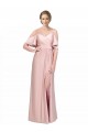 Fourreau Épaule Dénudée Satiné Soyeux Longue Formelles Robes demoiselle d'honneur / Robes de soirée / Robes de bal en Gros