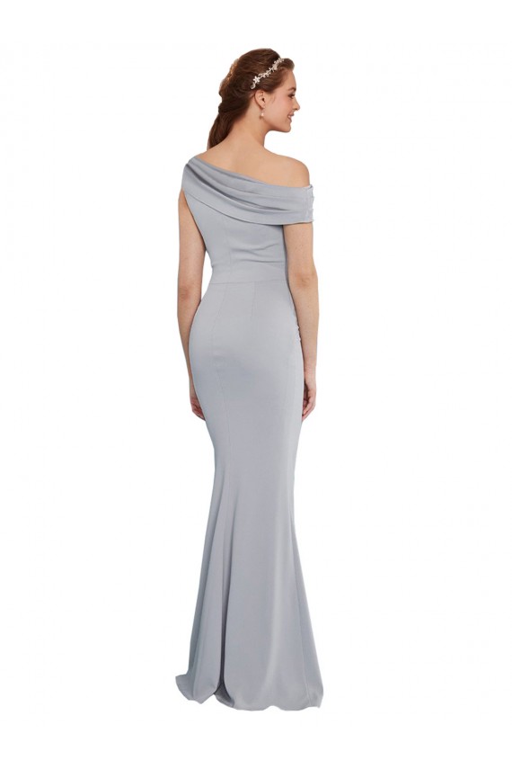 Gris 24 Sirène Crêpe Stretch Longue Formelles Robes demoiselle d'honneur / Robes de soirée / Robes de bal en Gros