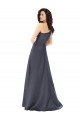 Gris ardoise Trapèze Satiné Longue Formelles Robes demoiselle d'honneur / Robes de soirée / Robes de bal en Gros