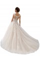 Ivoire & Champagne Princesse Bateau Tulle Dentelle Robes de mariée en Gros