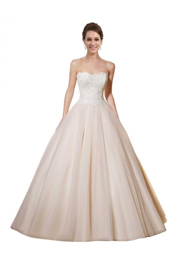 Ivoire & Champagne Princesse Tulle Dentelle Robes de mariée en Gros
