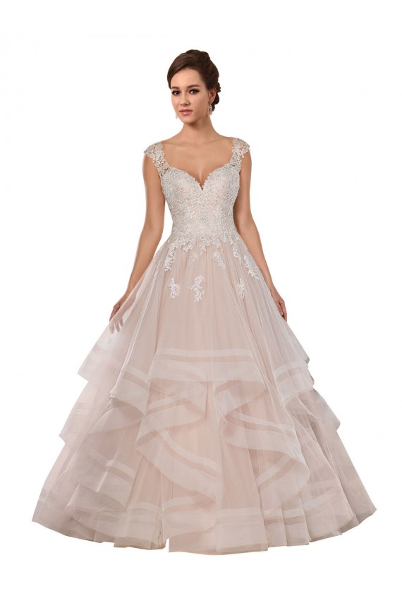 Ivoire & Champagne Princesse Tulle Dentelle Robes de mariée en Gros