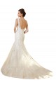 Ivoire & Champagne Sirène Col V Tulle Dentelle Robes de mariée en Gros